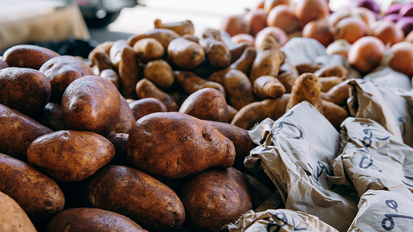 Potatoes at Carriageworks Farmers Market